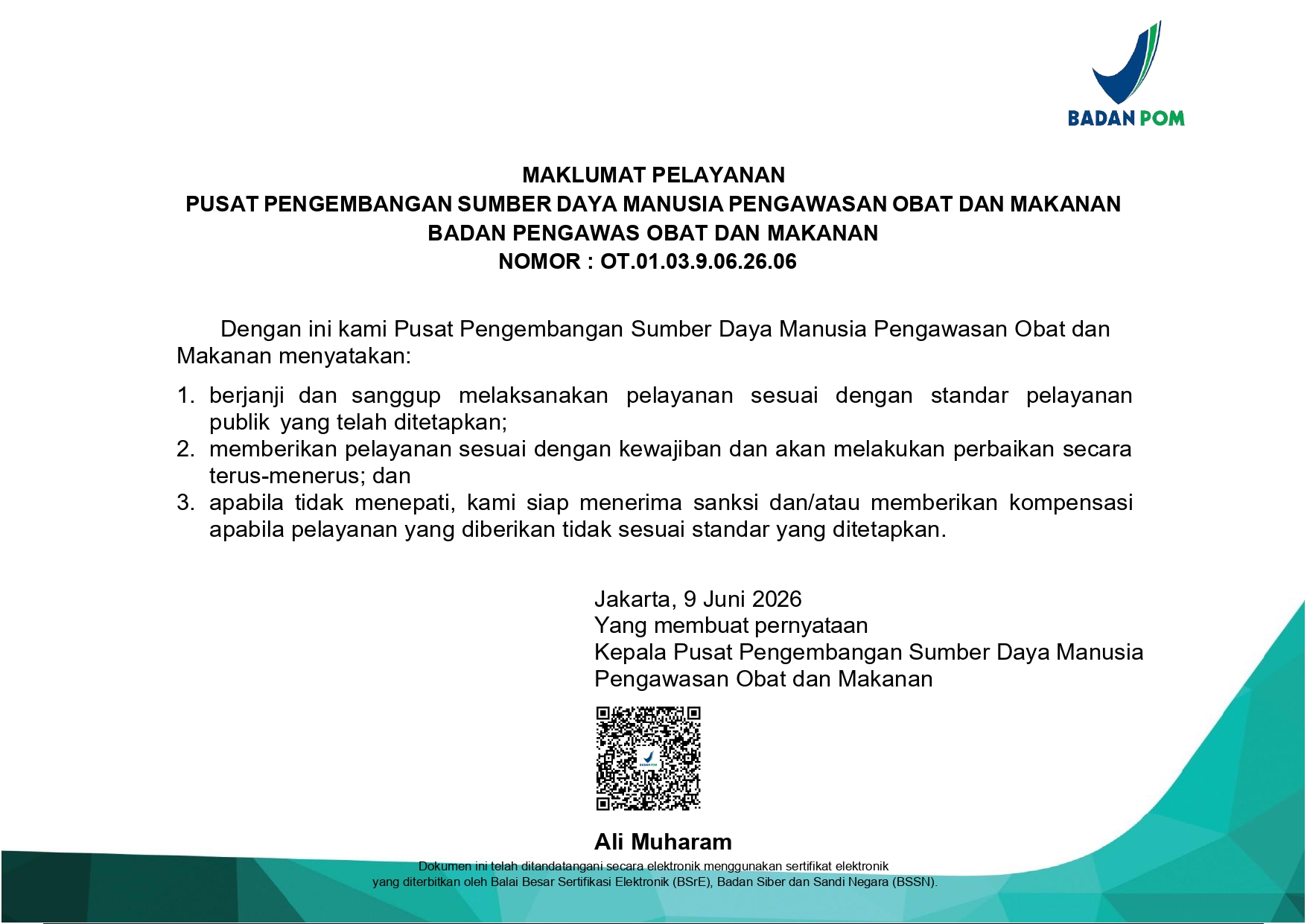 Maklumat Pelayanan